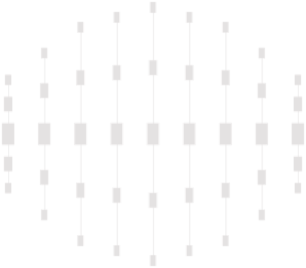 Columns of points converging over a sunset gradient